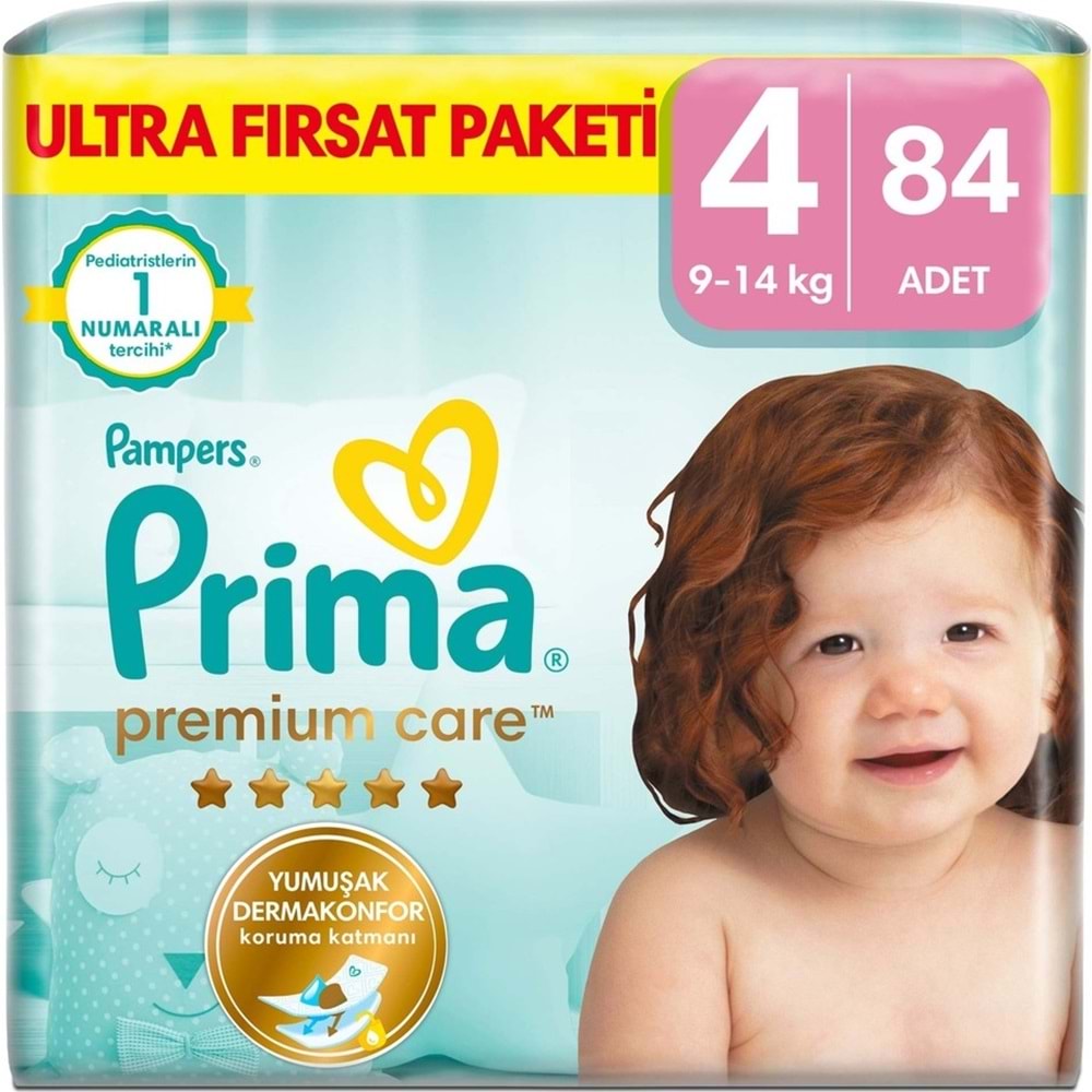 Prima Premium Care Bebek Bezi 4 Beden 9-14 Maxi 252 Adet Süper Fırsat Pk