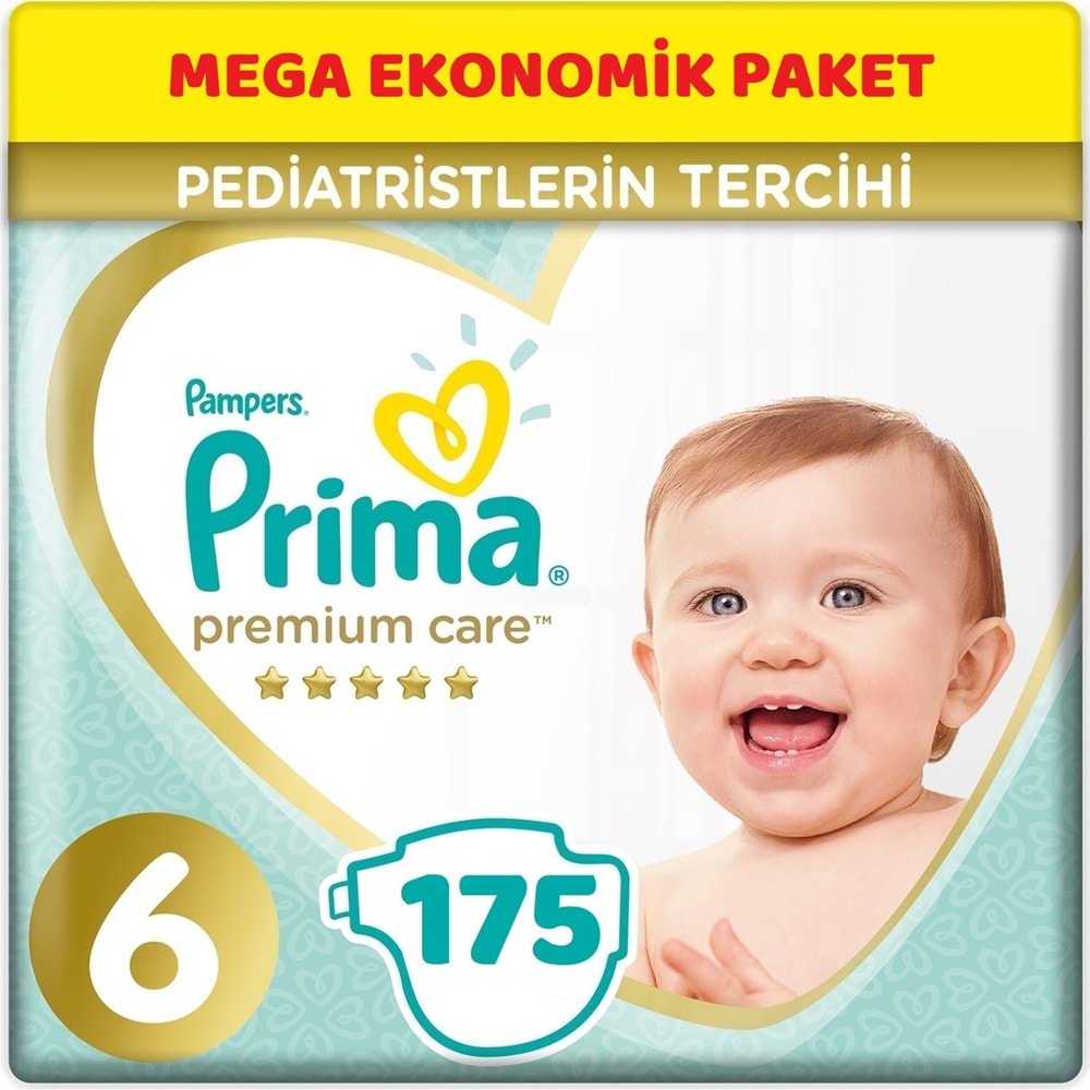 Prima Premium Care Bebek Bezi 6 Beden 13+ KG Extra Large 175 Adet MeGa Ekonomik Pk