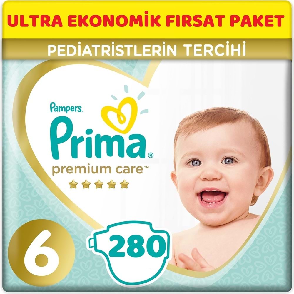 Prima Premium Care Bebek Bezi 6 Beden 13+ KG Extra Large 280 Adet Ultra Ekonomik Fırsat Pk