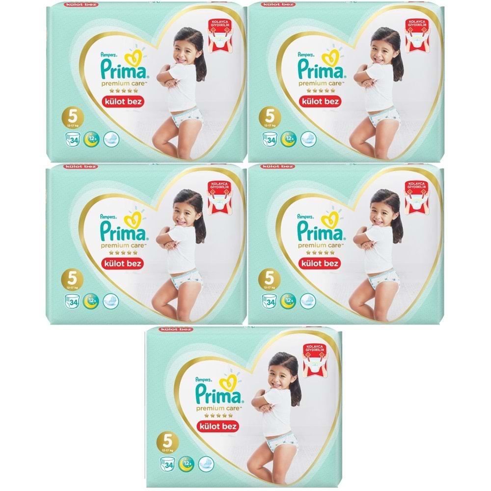 Prima Premium Care Külot Bebek Bezi 5 Beden 12-17 KG 170 Adet MeGa Ekonomik Pk