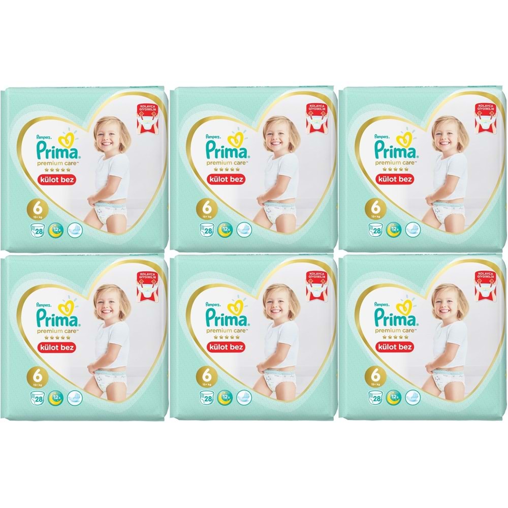 Prima Premium Care Külot Bebek Bezi 6 Beden 15+ 168 Adet Süper Ekonomik MeGa Pk