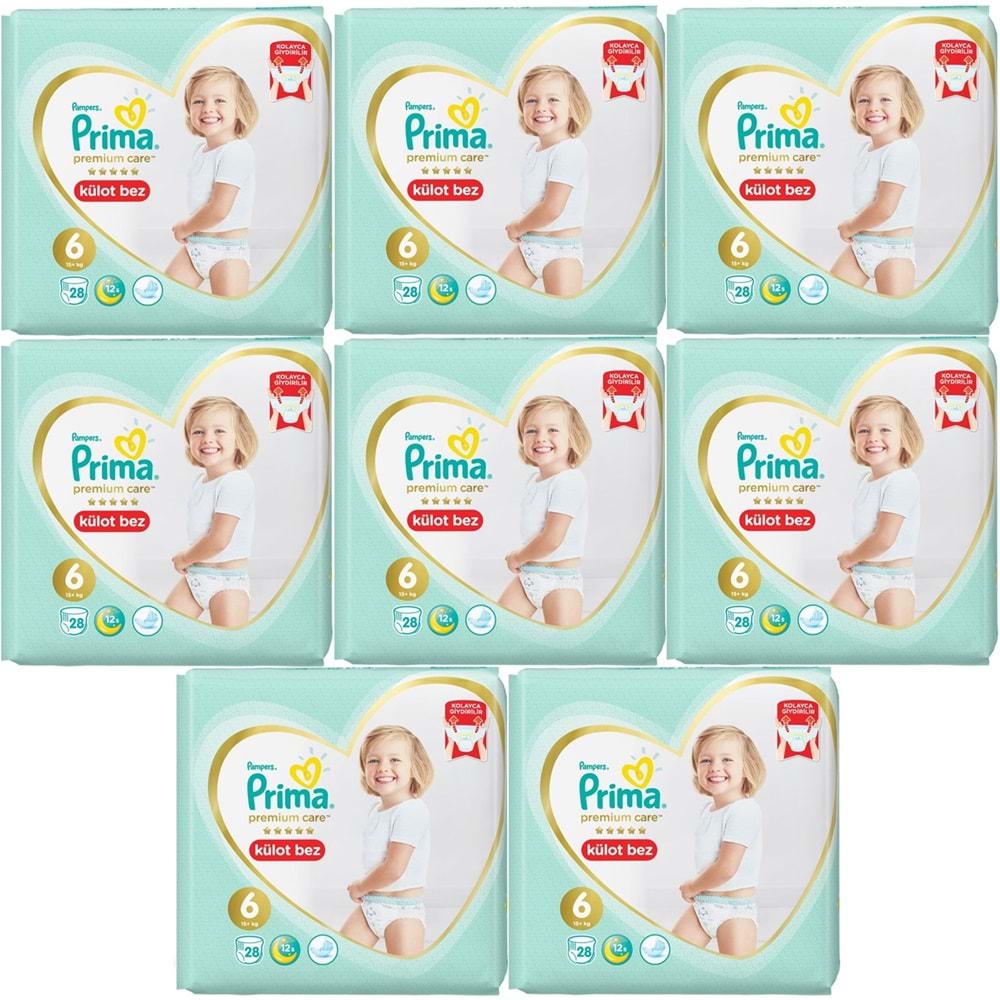 Prima Premium Care Külot Bebek Bezi 6 Beden 15+ 224 Adet Ultra Ekonomik Fırsat Pk