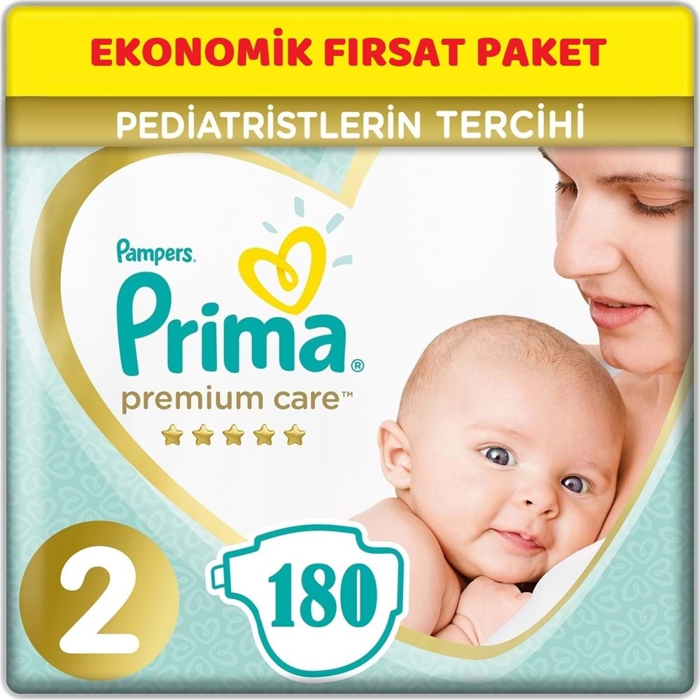 Prima Premium Care Bebek Bezi 2 Beden 4-8 KG Mini 180 Adet Ekonomik Fırsat Pk