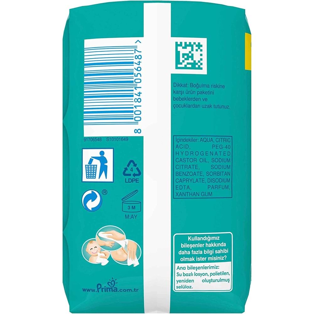 Prima Islak Havlu Mendil Temiz ve Ferah (Bitki Bazlı) 24 Lü Set (8PK*3) 1248 Yaprak