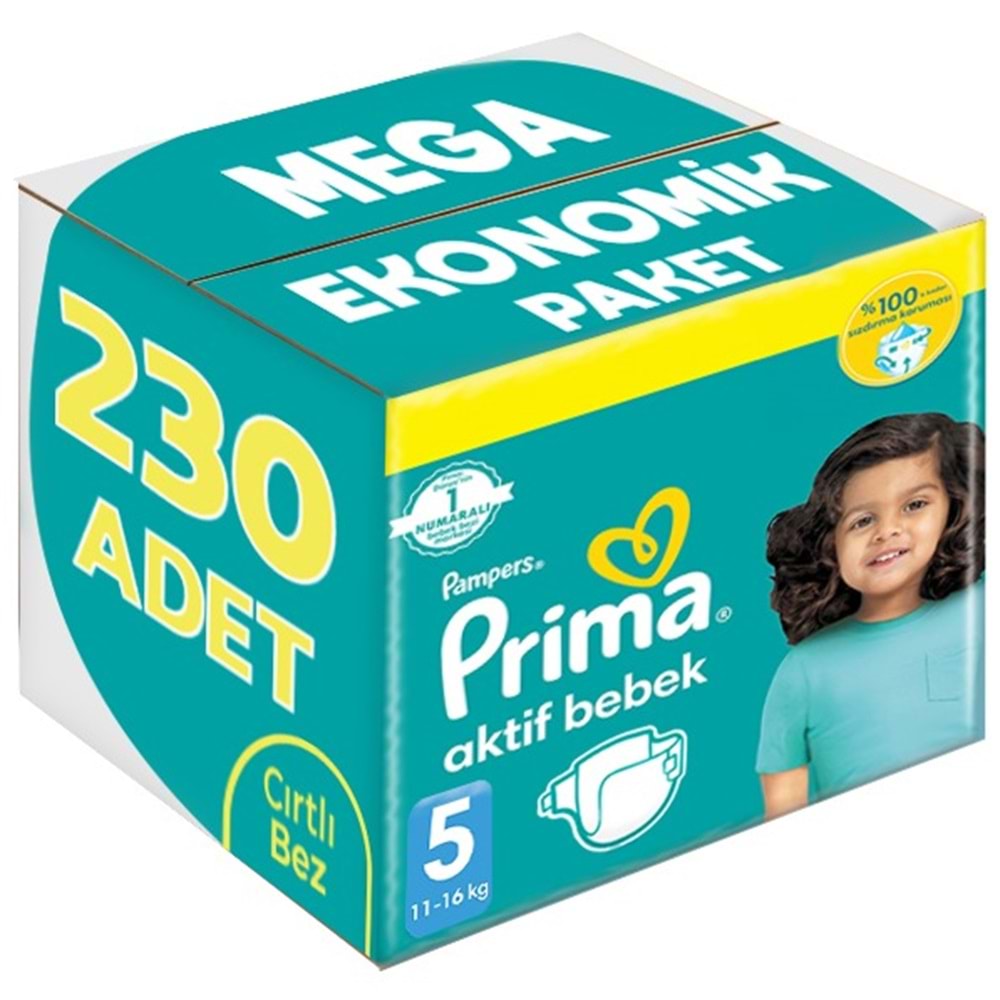 Prima Bebek Bezi 5 Beden 11-16 KG Junior 230 Adet MeGa Ekonomik Pk