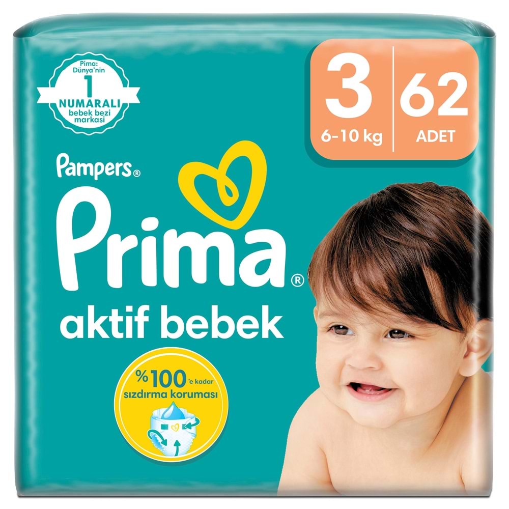 Prima Bebek Bezi 3 Beden 6-10 KG Midi 124 Adet Süper Ekonomik Pk