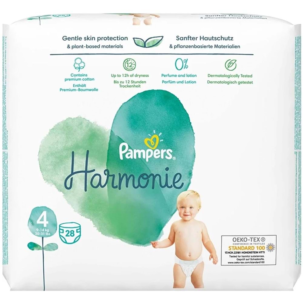 Prima Pampers Harmonie Bebek Bezi 4 Beden 9-14 KG Maxi 84 Adet Aylık Ultra Fırsat Pk