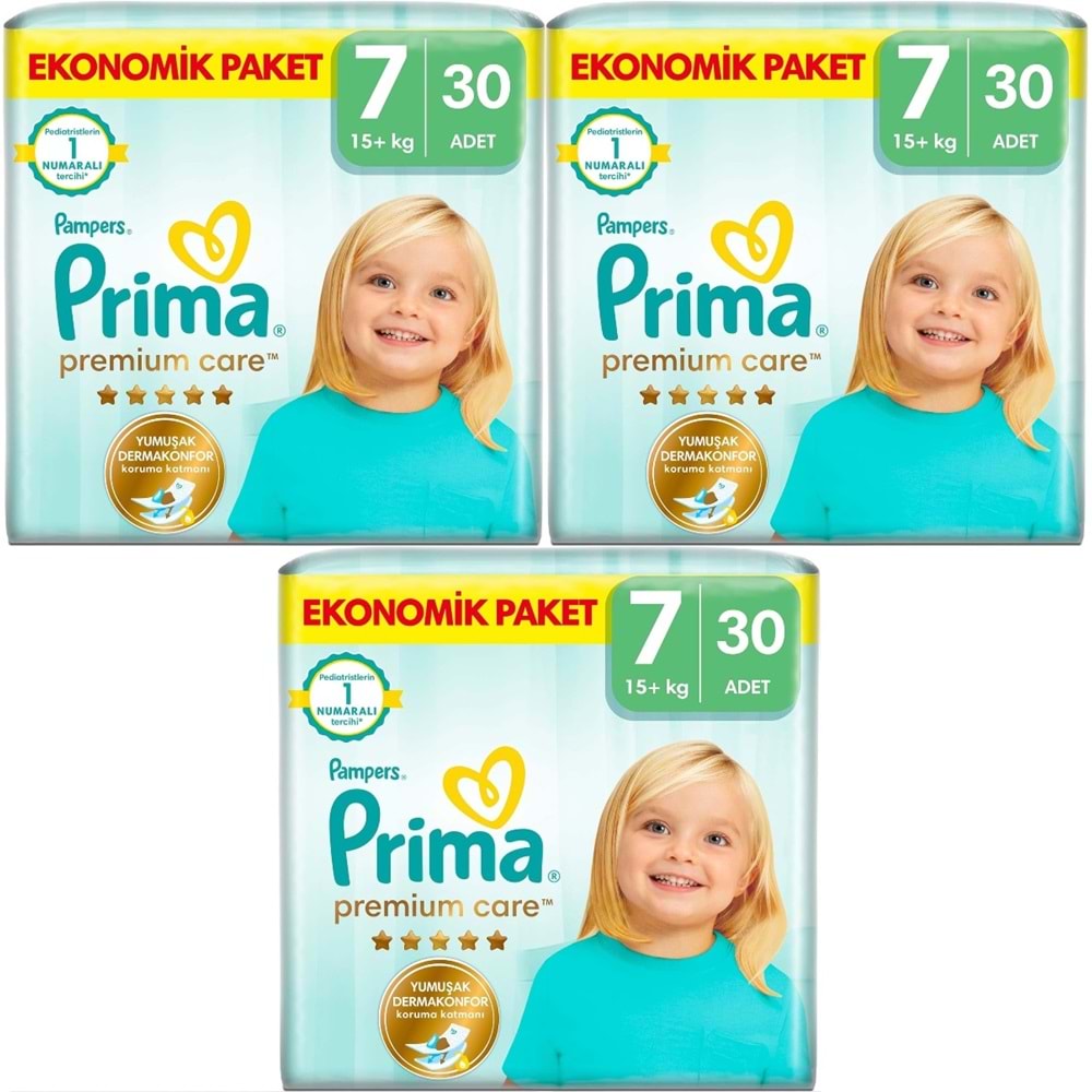 Prima Premium Care Bebek Bezi 7 Beden 15+ KG XXXLarge 90 Adet Ekonomik Fırsat Pk