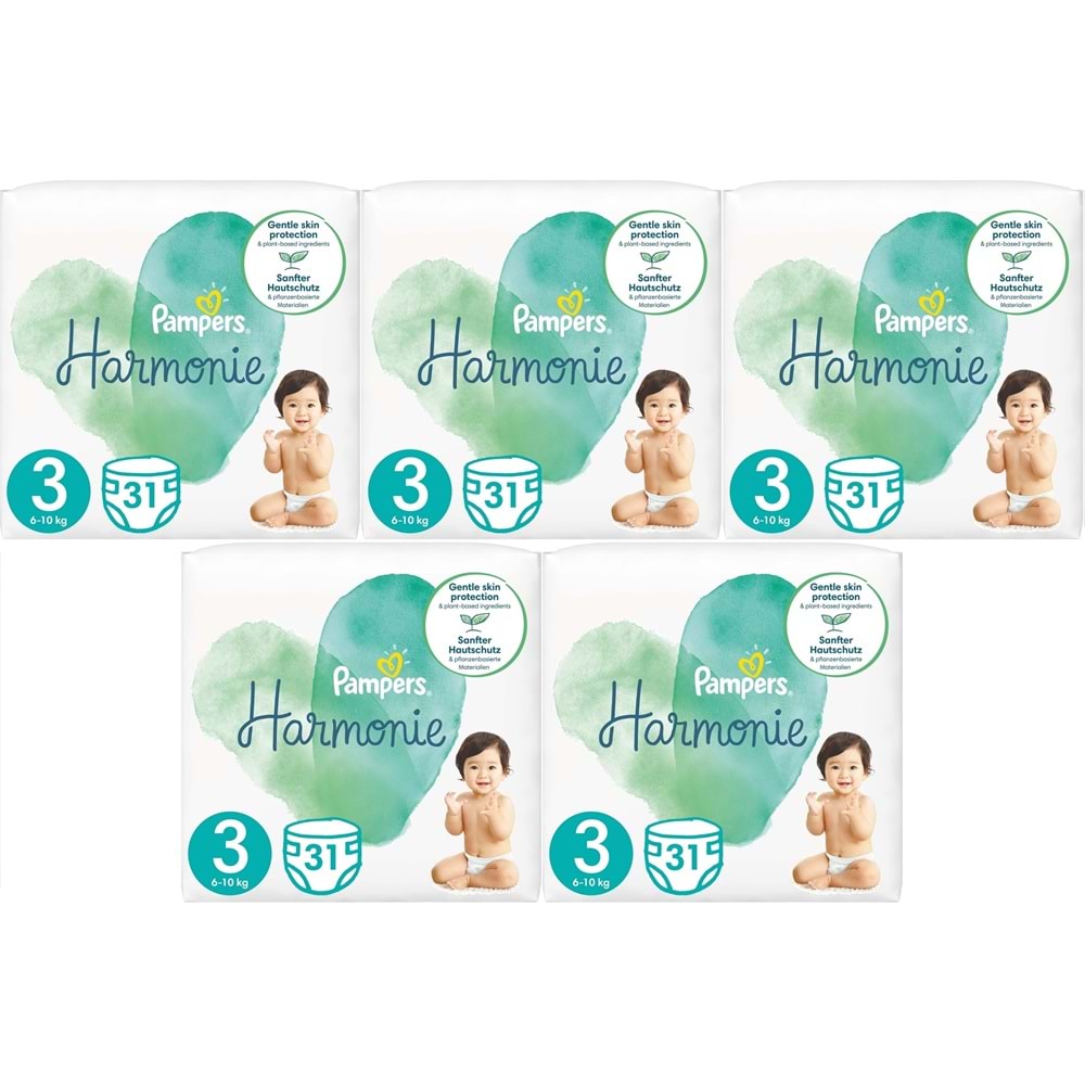 Prima Pampers Harmonie Bebek Bezi 3 Beden 6-10 KG Midi 155 Adet MeGa Ultra Fırsat Pk