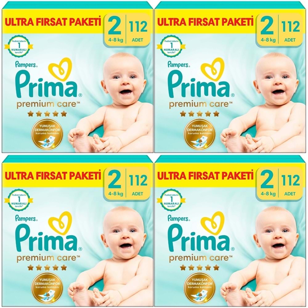 Prima Premium Care Bebek Bezi 2 Beden 4-8 KG Mini 448 Adet Avantaj Ultra Fırsat Pk