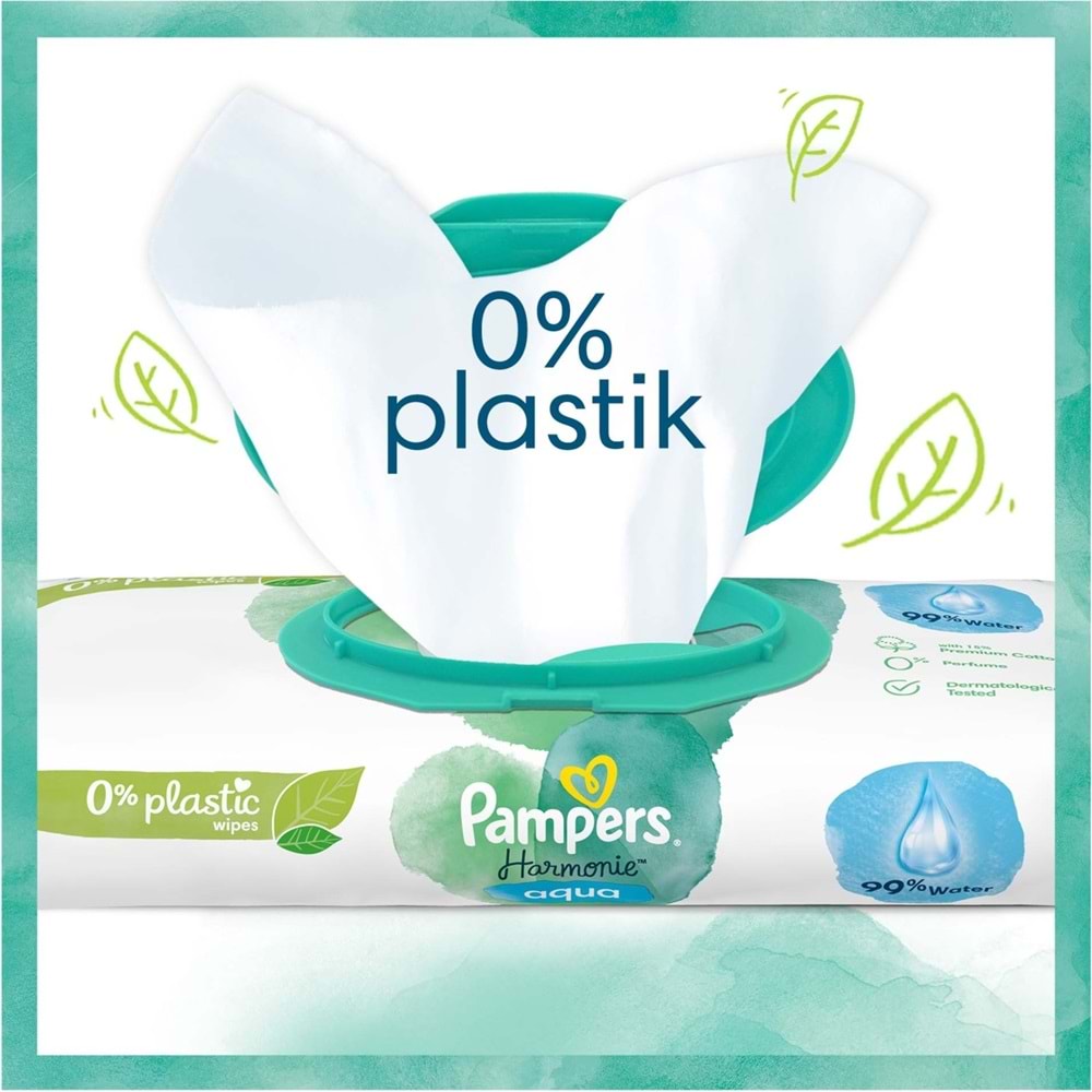 Prima Pampers Harmonie Islak Havlu Mendil Aqua Pure 48 Yaprak 15 Li Set (720 Yaprak) Organik Pamuk