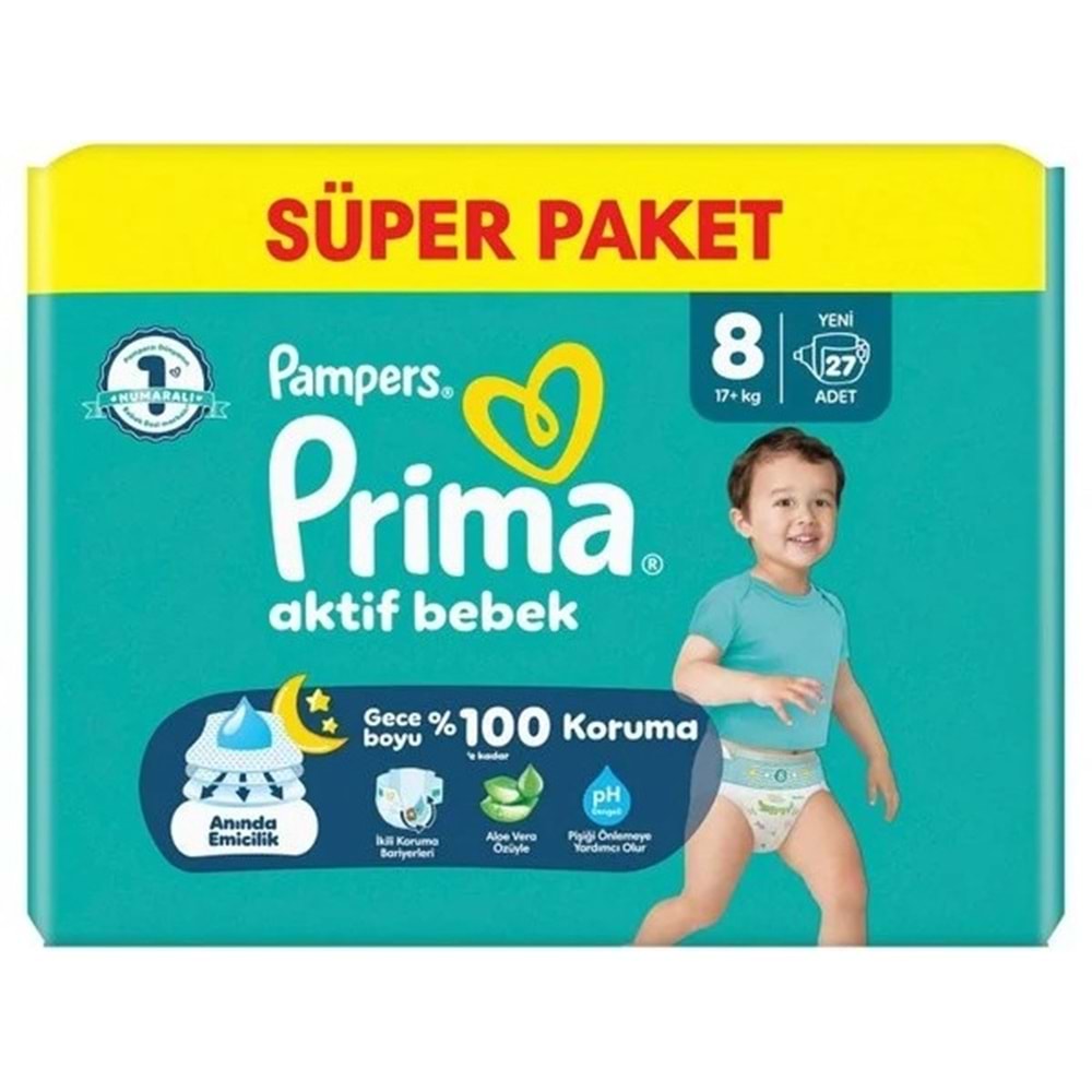 Prima Bebek Bezi 8 Beden 17+ KG XXX Large 81 Adet Süper Fırsat Pk