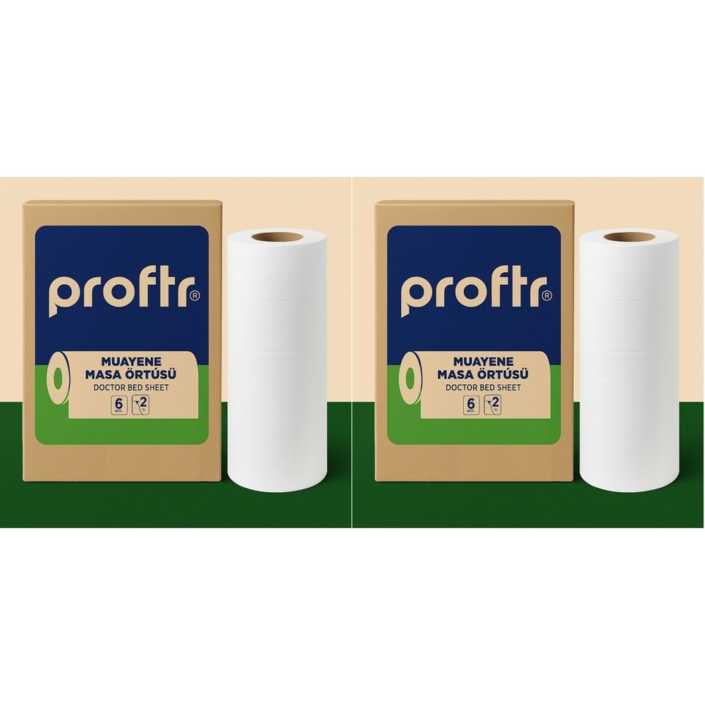 Proftr Muayene Sedye Masa Örtüsü Çift Katlı 50*25CM 50 Metre 12 Li Set (2KL*6)