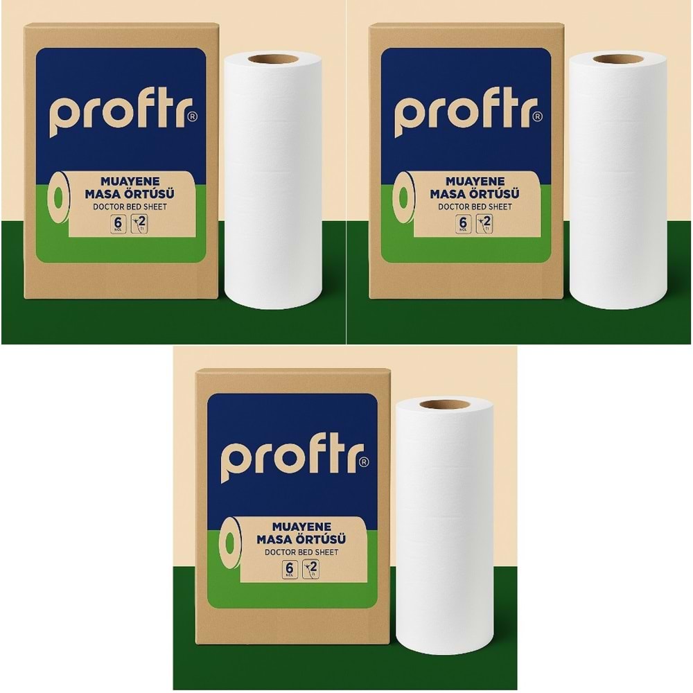 Proftr Muayene Sedye Masa Örtüsü Çift Katlı 50*25CM 50 Metre 18 Li Set (3KL*6)