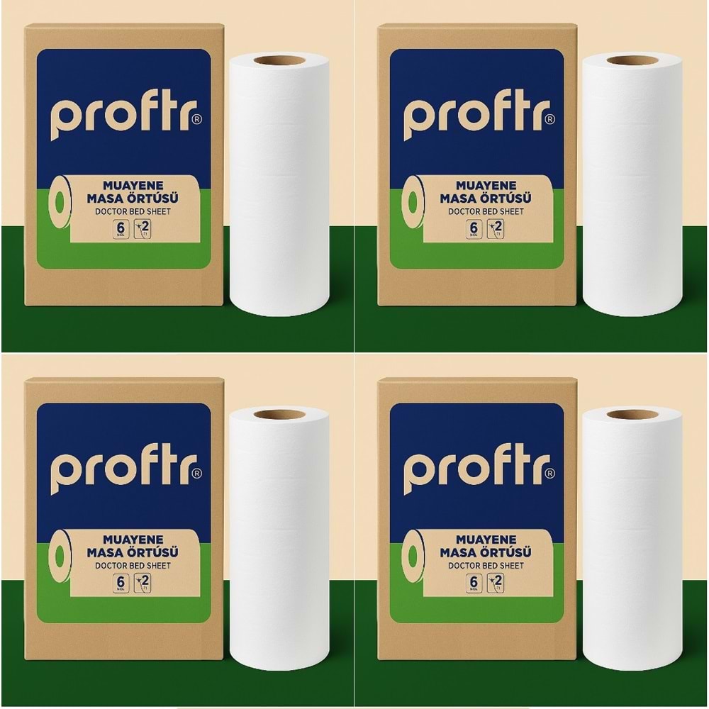 Proftr Muayene Sedye Masa Örtüsü Çift Katlı 50*25CM 50 Metre 24 Lü Set (4KL*6)