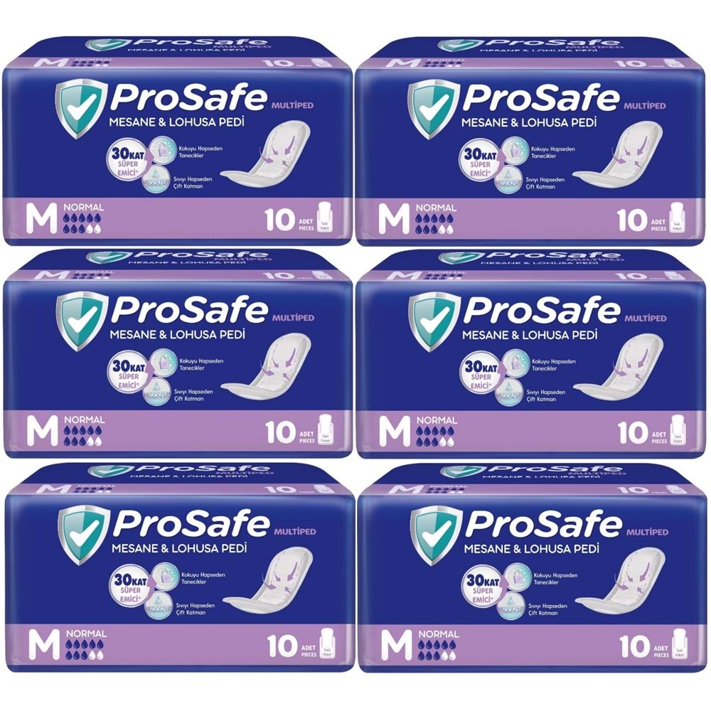 Prosafe Mesane & Lohusa Pedi M - Medium - Orta Boy Normal 60 Adet (6PK*10)