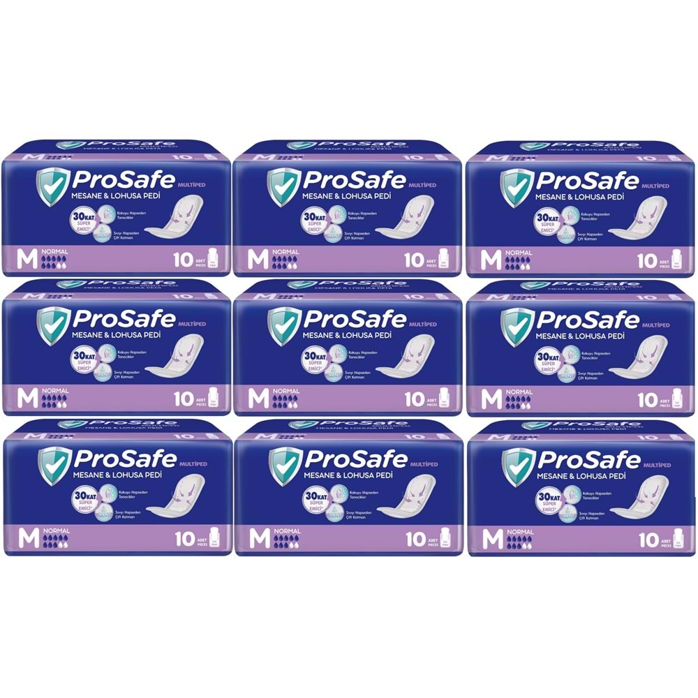 Prosafe Mesane & Lohusa Pedi M - Medium - Orta Boy Normal 90 Adet (9PK*10)