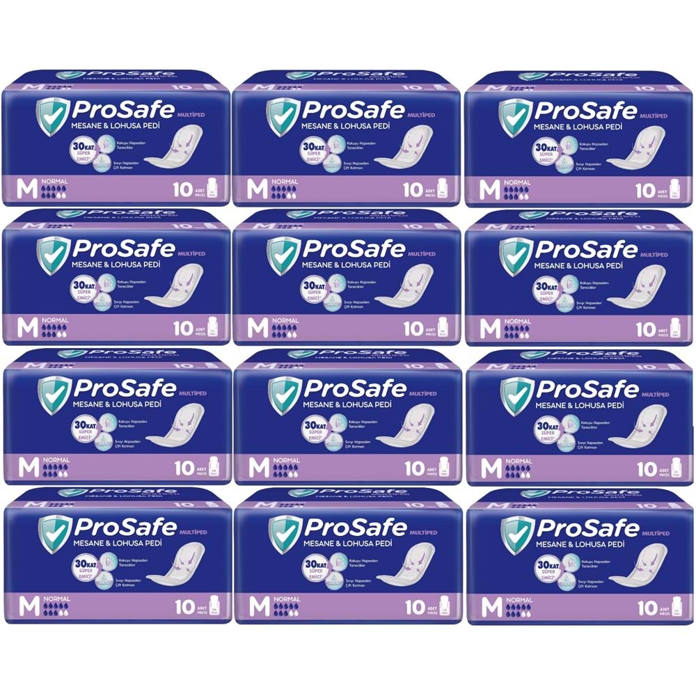 Prosafe Mesane & Lohusa Pedi M - Medium - Orta Boy Normal 120 Adet (12PK*10)