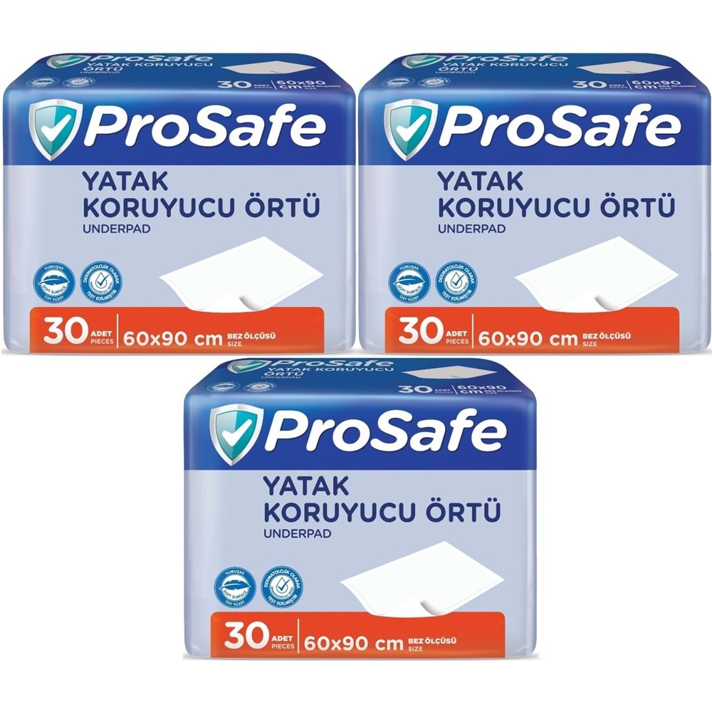 Prosafe Yetişkin Alt Açma Yatak Koruyucu Örtü 60*90CM 90 Adet (3PK*30)