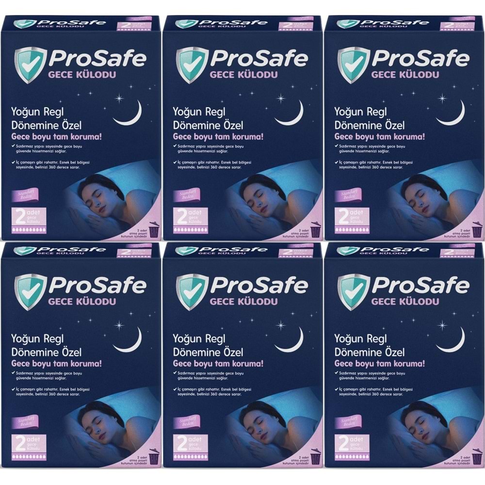 Prosafe Gece Külodu / Külot (Yoğun Regl Dönemine Özel) (12 Li Set) (6PK*2)