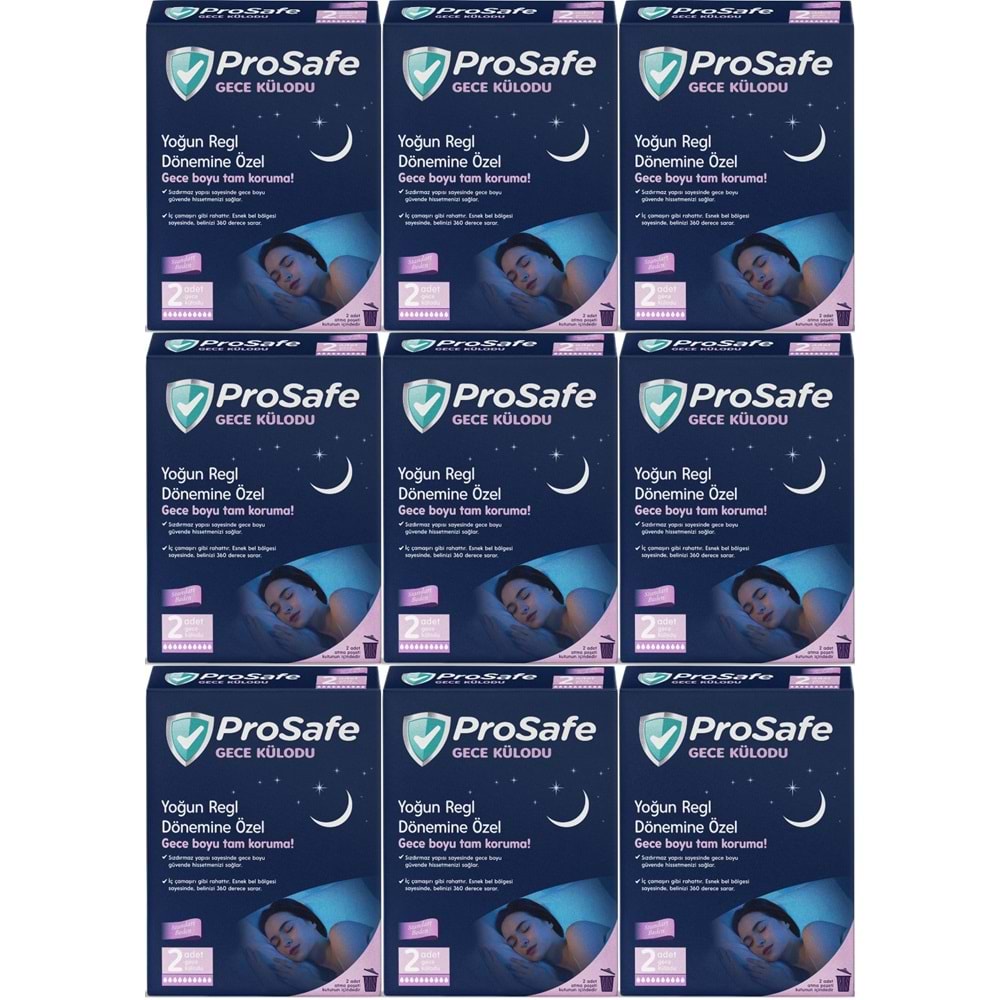 Prosafe Gece Külodu / Külot (Yoğun Regl Dönemine Özel) (18 Li Set) (9PK*2)