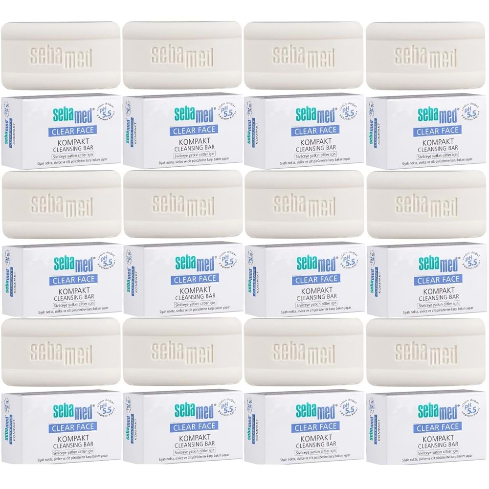 Sebamed Clear Face Kompakt Yüz Temizleme Barı Sabun Sivilceye Yatkın Cilt 100GR (12 Li Set)