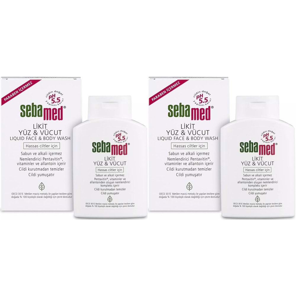Sebamed Yüz ve Vücut Temizleyici Likit 200ML (2 Li Set)