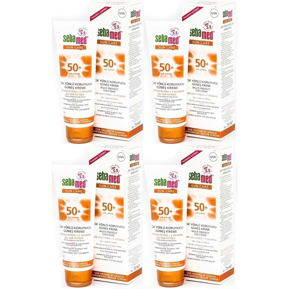 Sebamed Sun Care Çok Yönlü Koruyucu Güneş Kremi 75ML SPF 50+ Faktör (4 Lü Set)