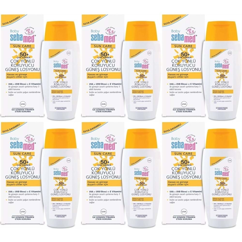 Sebamed Sun Care Bebek Güneş Losyonu Kremi 50+ Faktör 150ML (Hassas Ciltler İçin) (6 Lı Set)