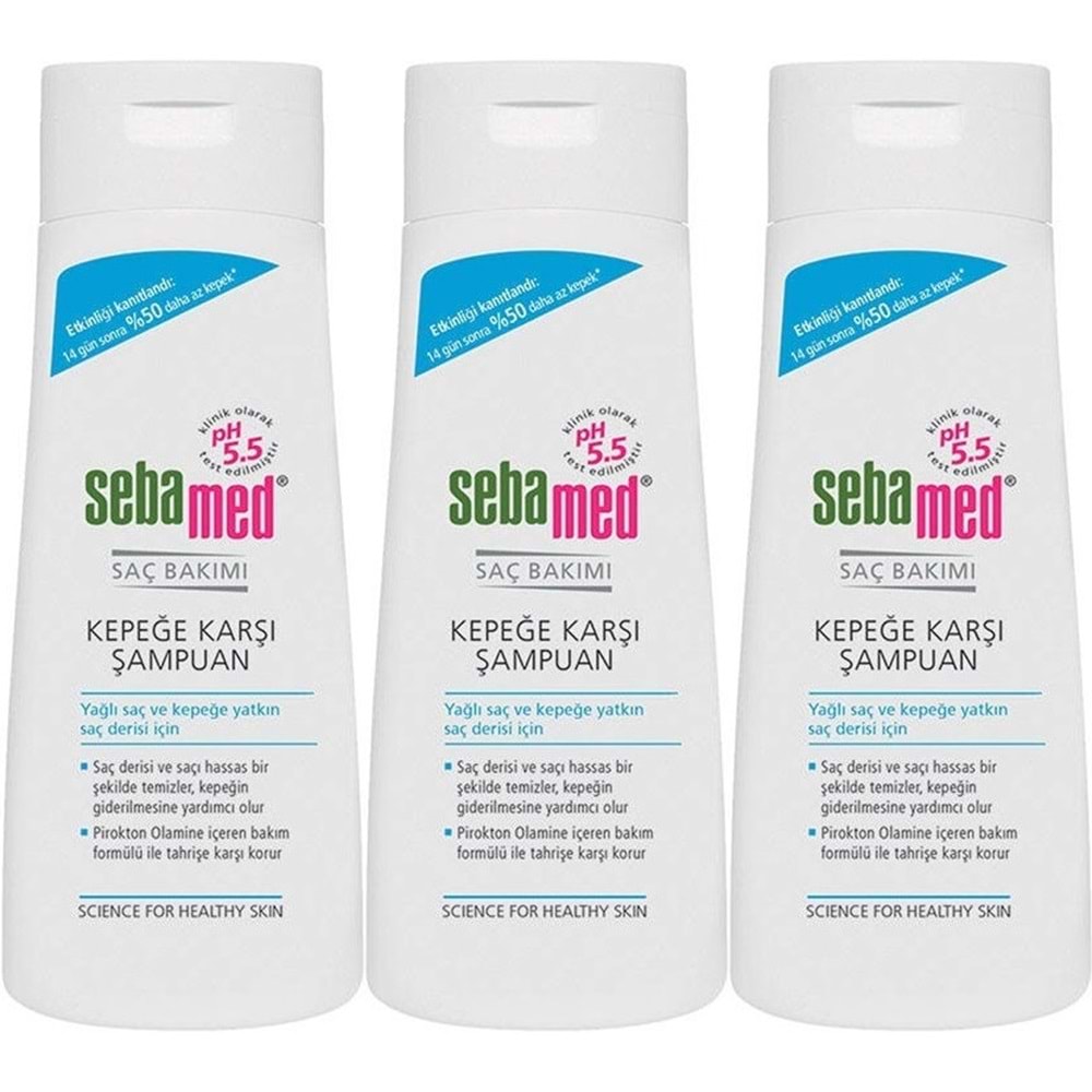 Sebamed Şampuan 400ML Kepeğe Karşı ve Yağlı Saç Tipleri için (3 Lü Set)