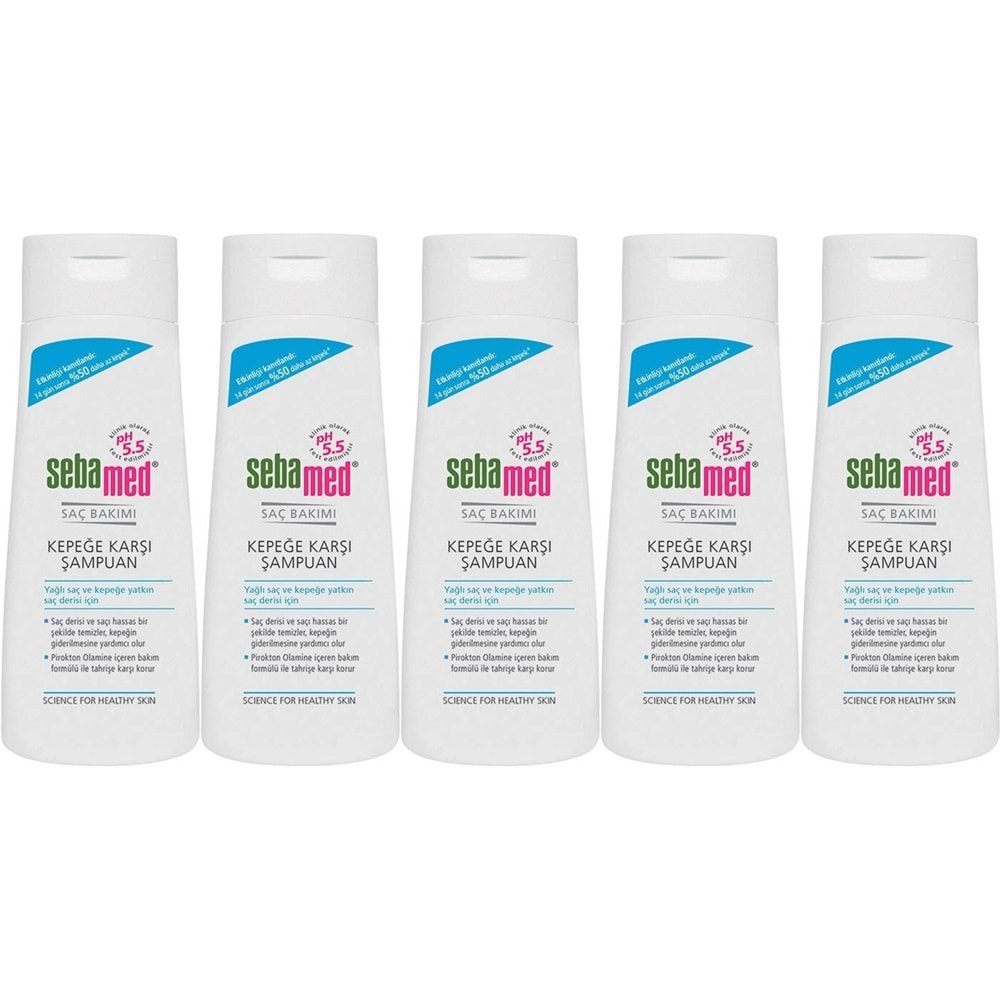 Sebamed Şampuan 400ML Kepeğe Karşı ve Yağlı Saç Tipleri için (5 Li Set)