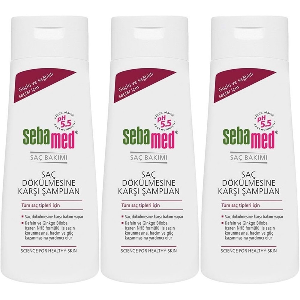 Sebamed Şampuan 200ML Saç Dökülmesine Karşı (Tüm Saç Tipleri için) (3 Lü Set)