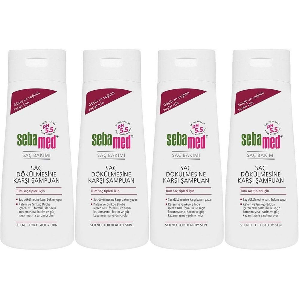 Sebamed Şampuan 200ML Saç Dökülmesine Karşı (Tüm Saç Tipleri için) (4 Lü Set)