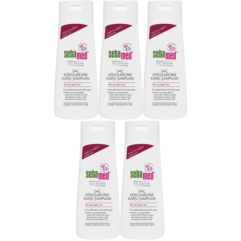 Sebamed Şampuan 200ML Saç Dökülmesine Karşı (Tüm Saç Tipleri için) (5 Li Set)