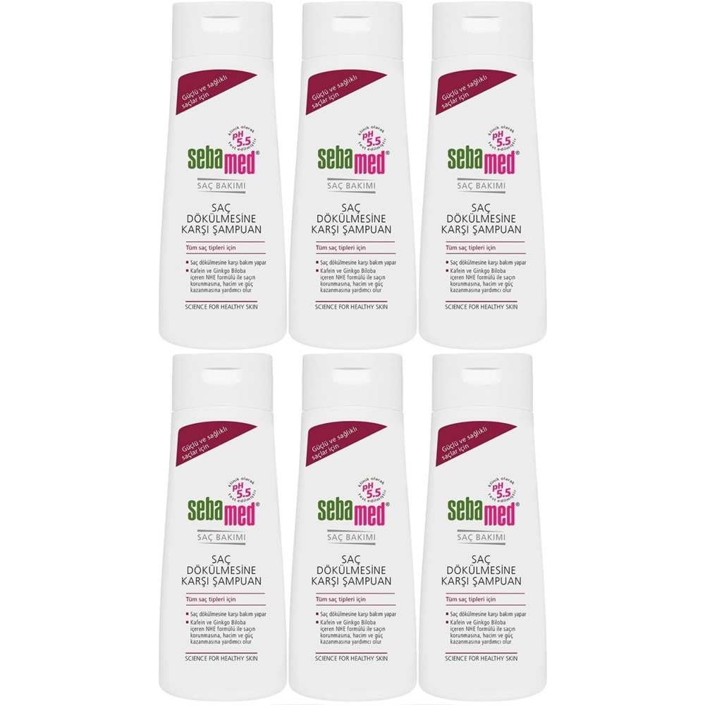 Sebamed Şampuan 200ML Saç Dökülmesine Karşı (Tüm Saç Tipleri için) (6 Lı Set)