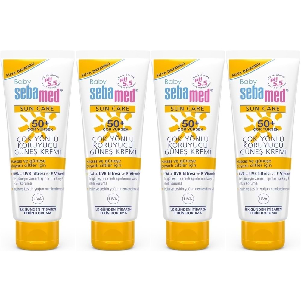 Sebamed Baby Sun Care Güneş Kremi 75ML 50+ Çok Yüksek Faktör Çoçuk (4 Lü Set)