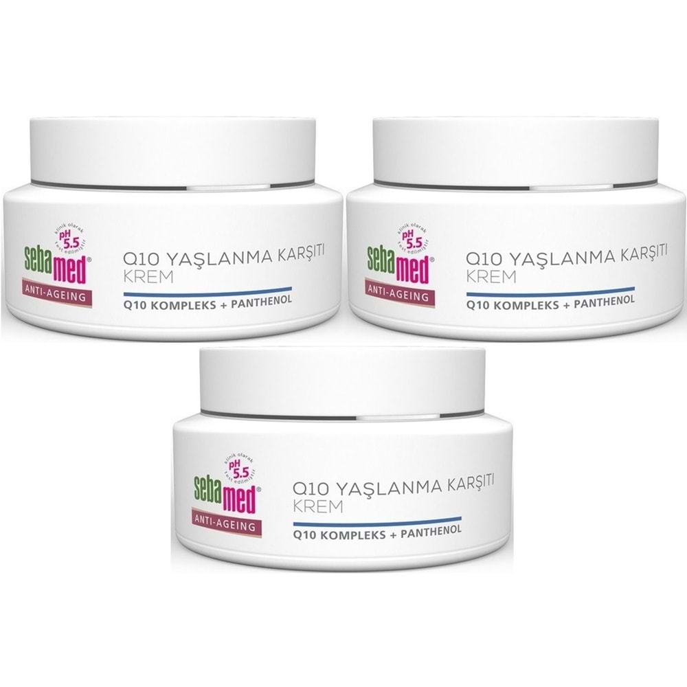 Sebamed Q10 Yaşlanma ve Kırışıklık Karşıtı Koruyucu Anti-Age Krem 50ML (3 Lü Set)