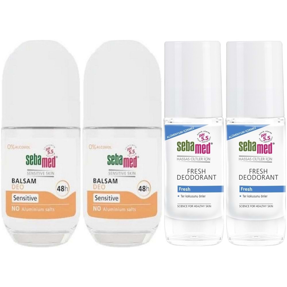 Sebamed Deodorant Roll-On 50ML Balsam Hassas/Sensitive + Roll-On 50ML Fresh (Karma 4 Lü Set)