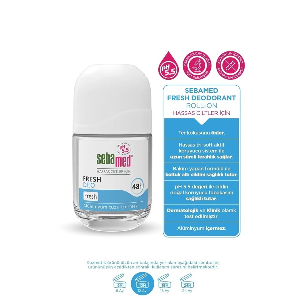 Sebamed Roll-On 50ML Balsam Hassas/Sensitive + Roll-On 50ML Fresh (Karma 4 Lü Set)