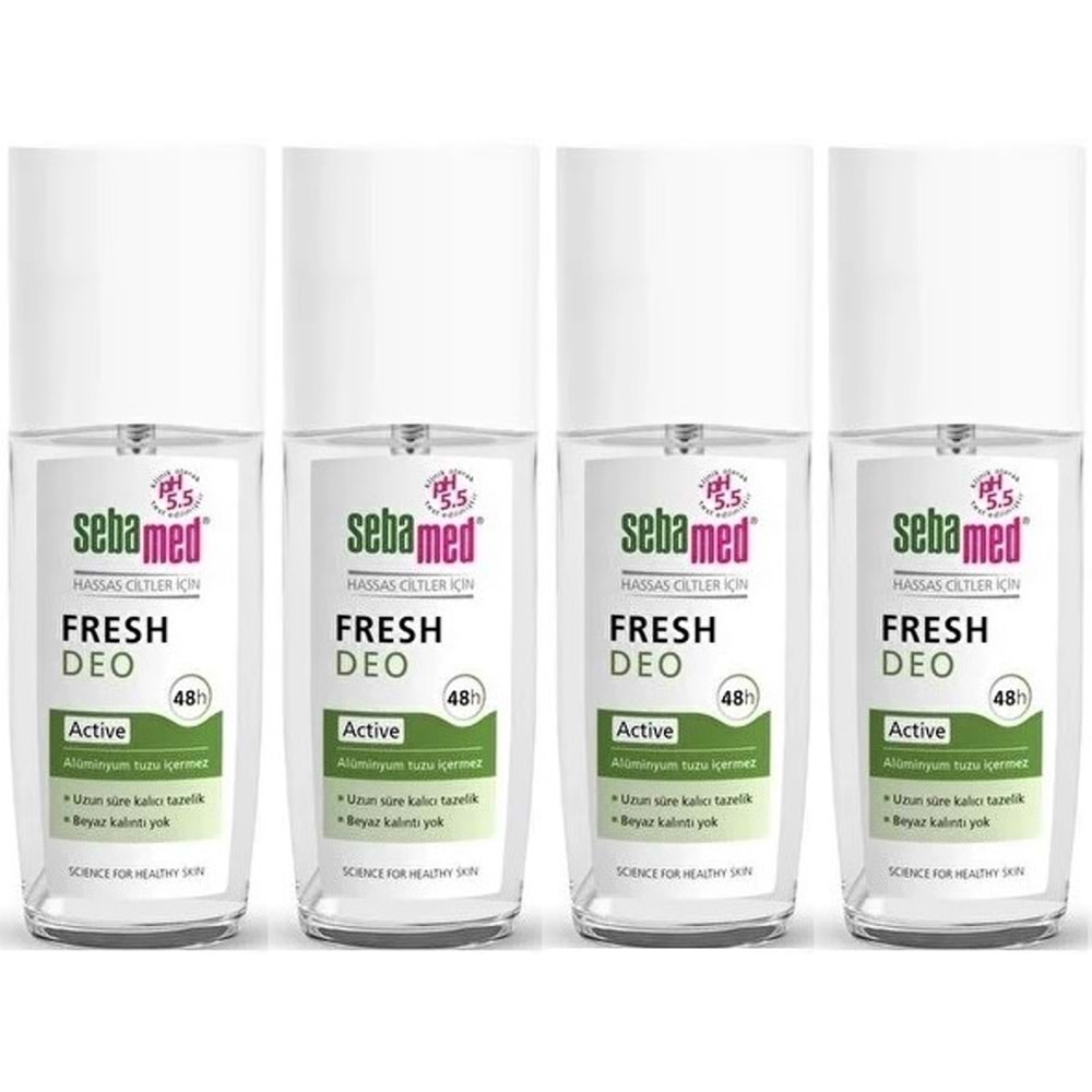 Sebamed Deodorant Sprey 75 ML Fresh Active (4 Lü Set)