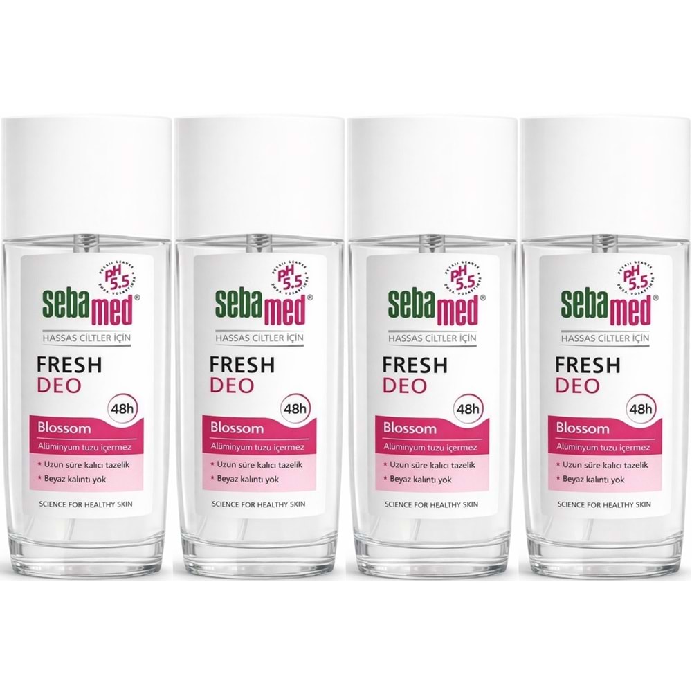 Sebamed Deodorant Sprey 75 ML Fresh Blossom (4 Lü Set)