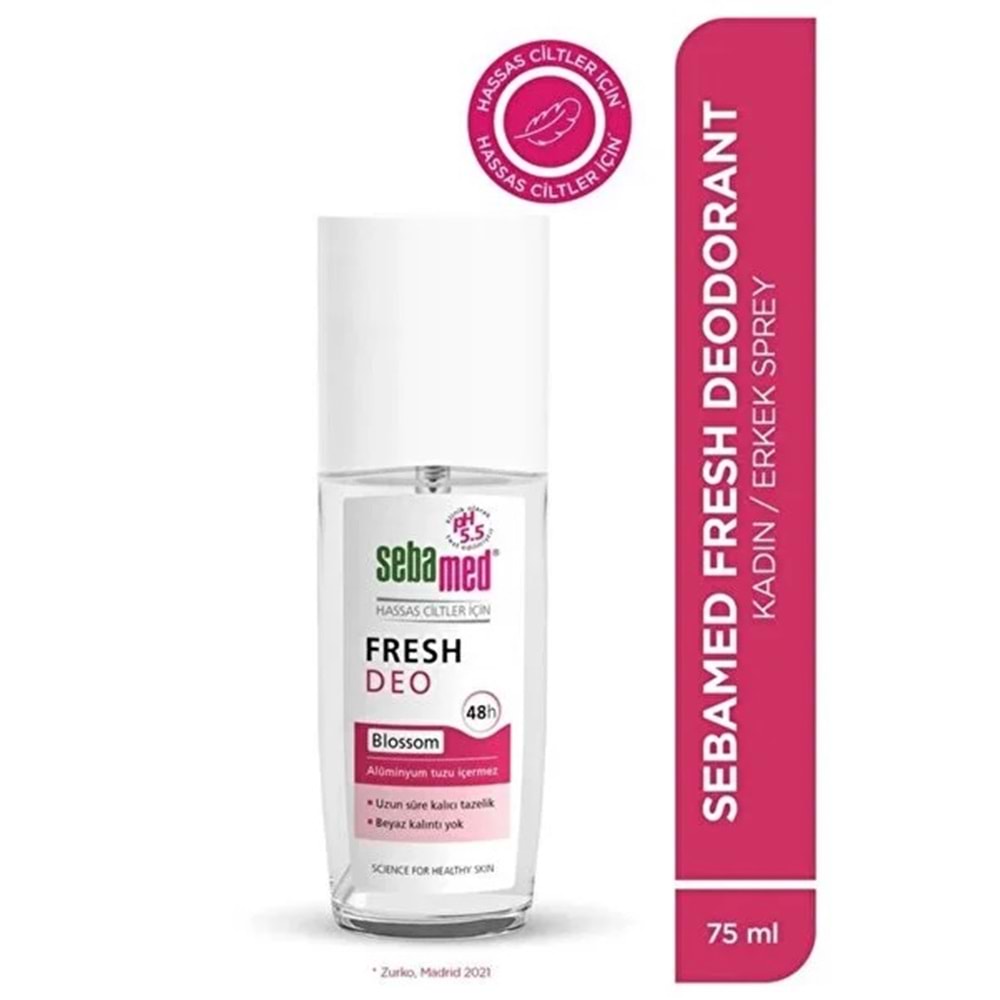 Sebamed Deodorant Sprey 75 ML Fresh Blossom (4 Lü Set)
