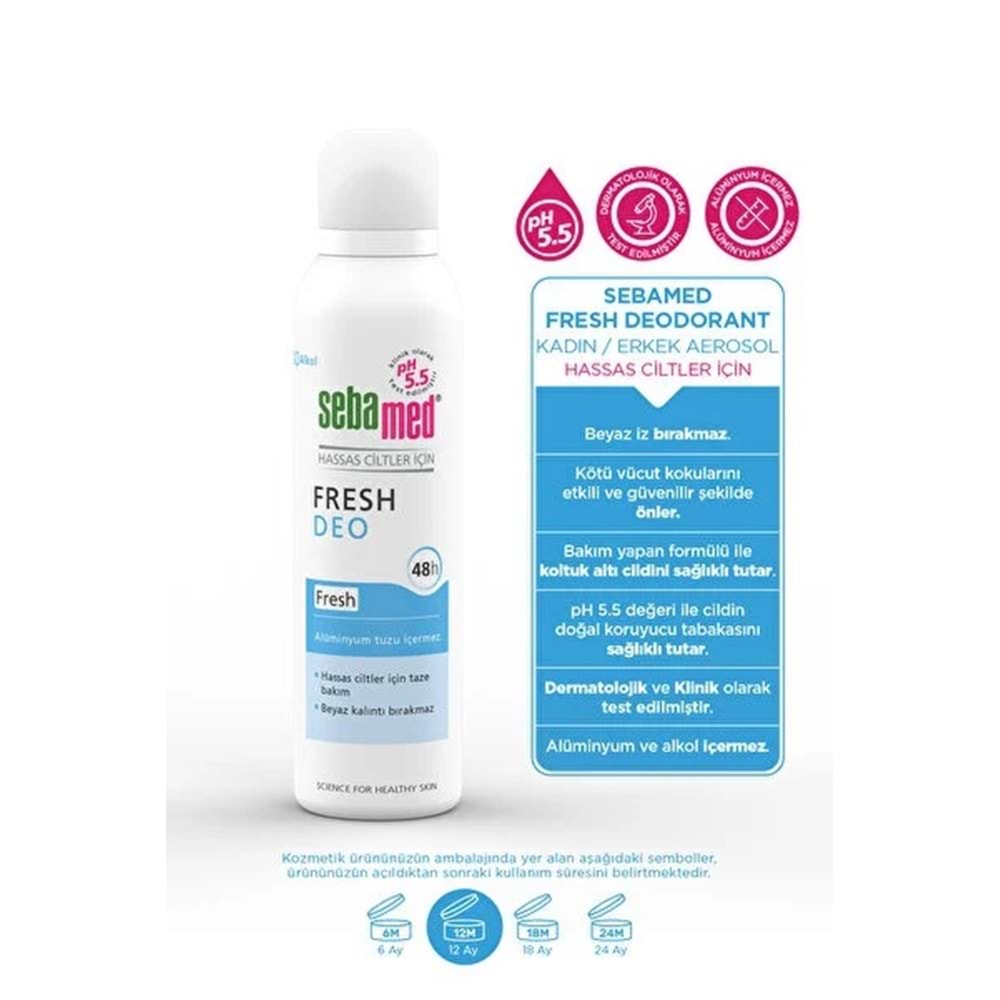 Sebamed Deodorant Aerosol 150 ML Fresh (6 Lı Set)