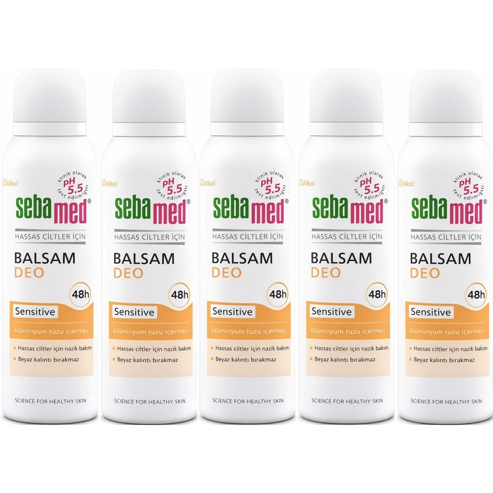 Sebamed Deodorant Aerosol 150 ML Balsam - Sensitive/Hassas (5 Li Set)
