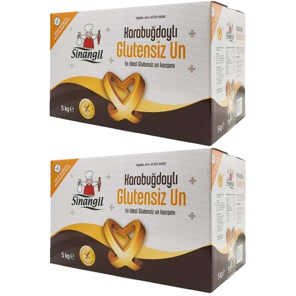 Sinangil Glutensiz Un 10KG (10000GR) Kutu Karabuğdaylı (2PK*5Kg)