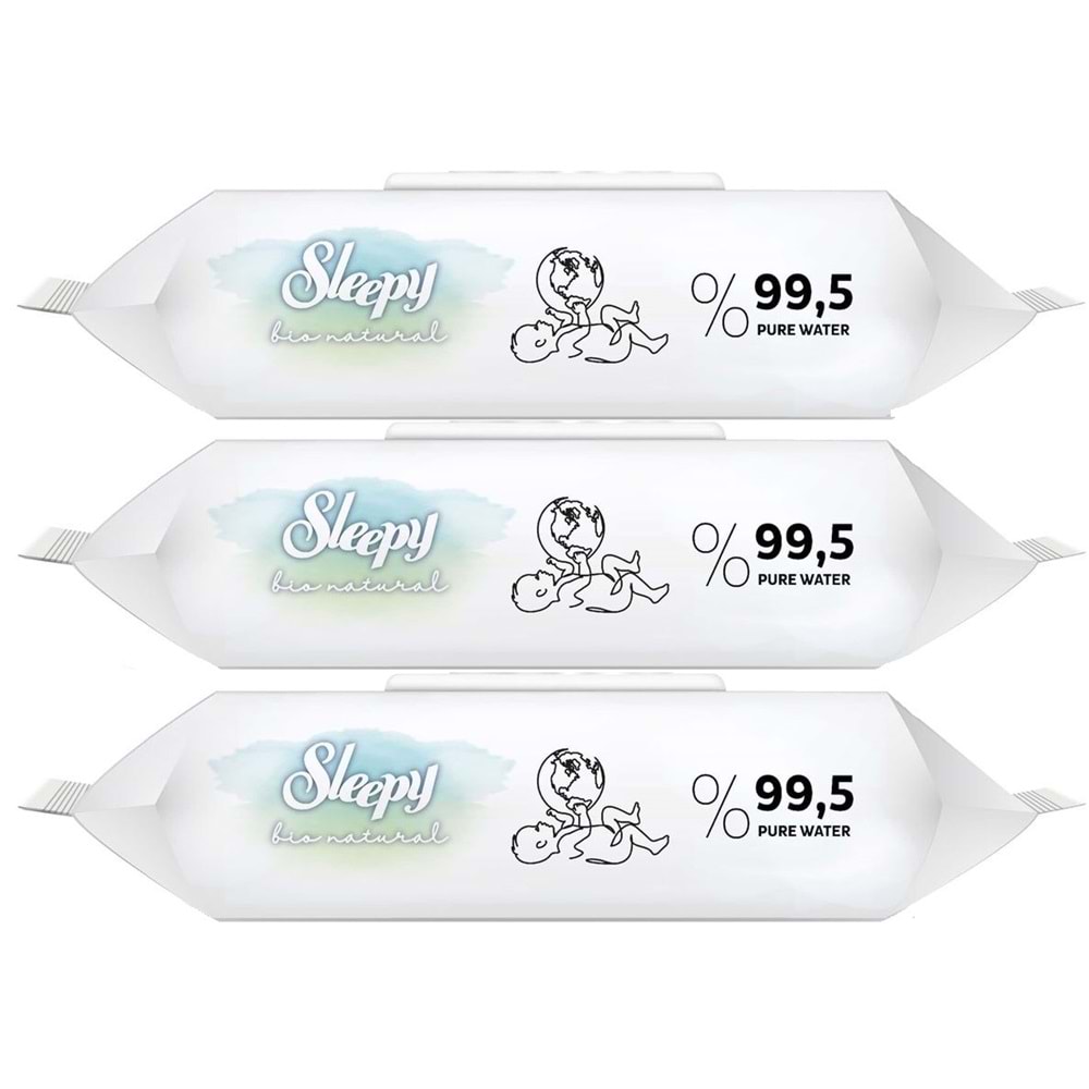 Sleepy Islak Havlu Mendil Bio Natural 40 Yaprak Yeni Doğan (6 Lı Set) Plastik Kapaklı 240 Yaprak
