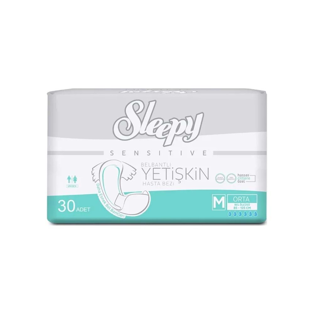 Sleepy Yetişkin Bezi Bel Bantlı M - Orta - Medium 60 Adet (2PK*30)