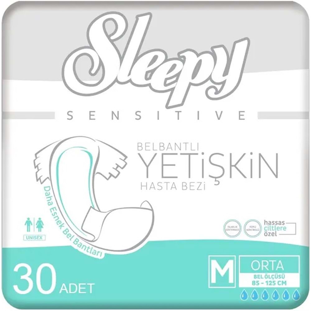 Sleepy Yetişkin Bezi Bel Bantlı M - Orta - Medium 90 Adet (3PK*30)
