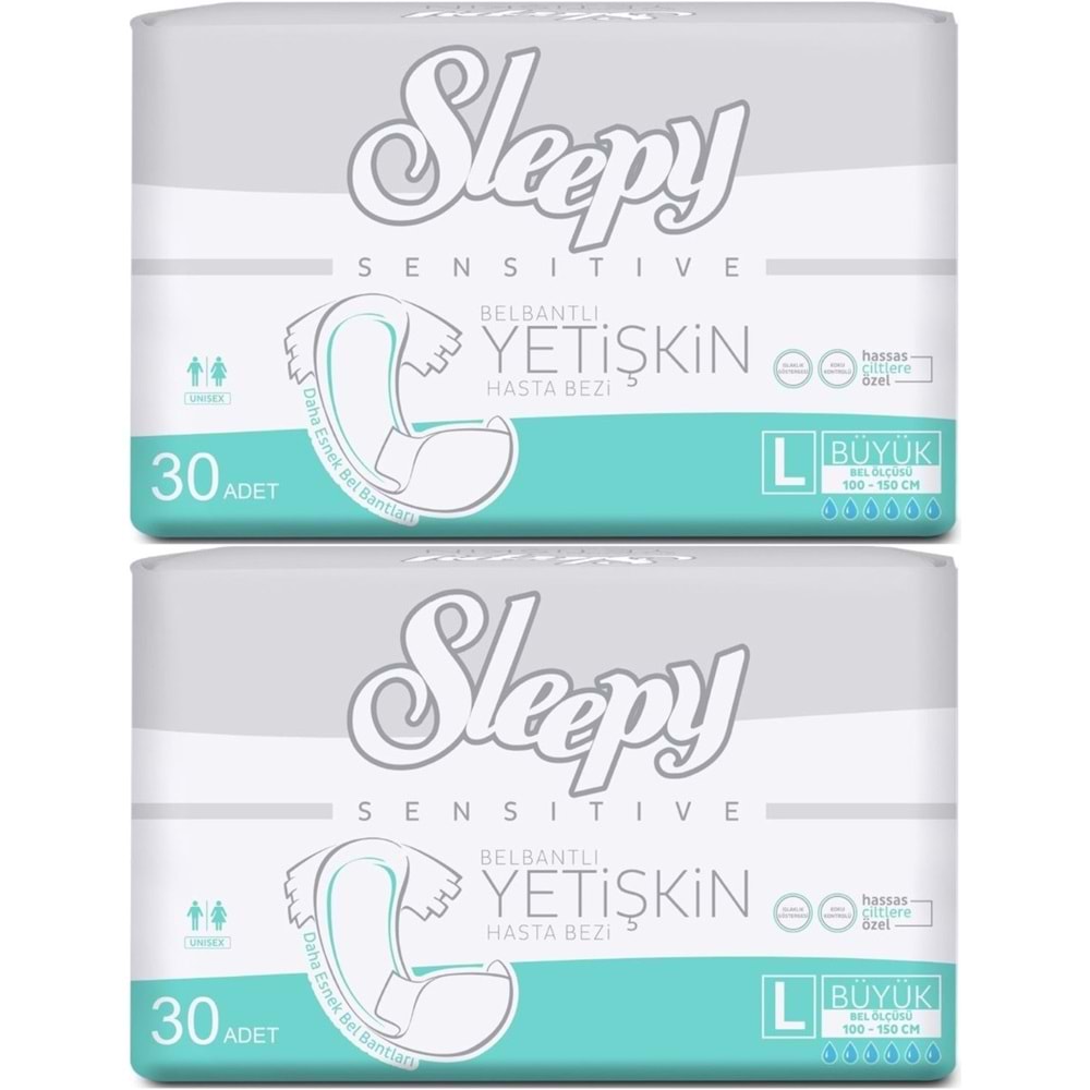 Sleepy Yetişkin Bezi Bel Bantlı L - Large - Büyük 60 Adet (2PK*30)