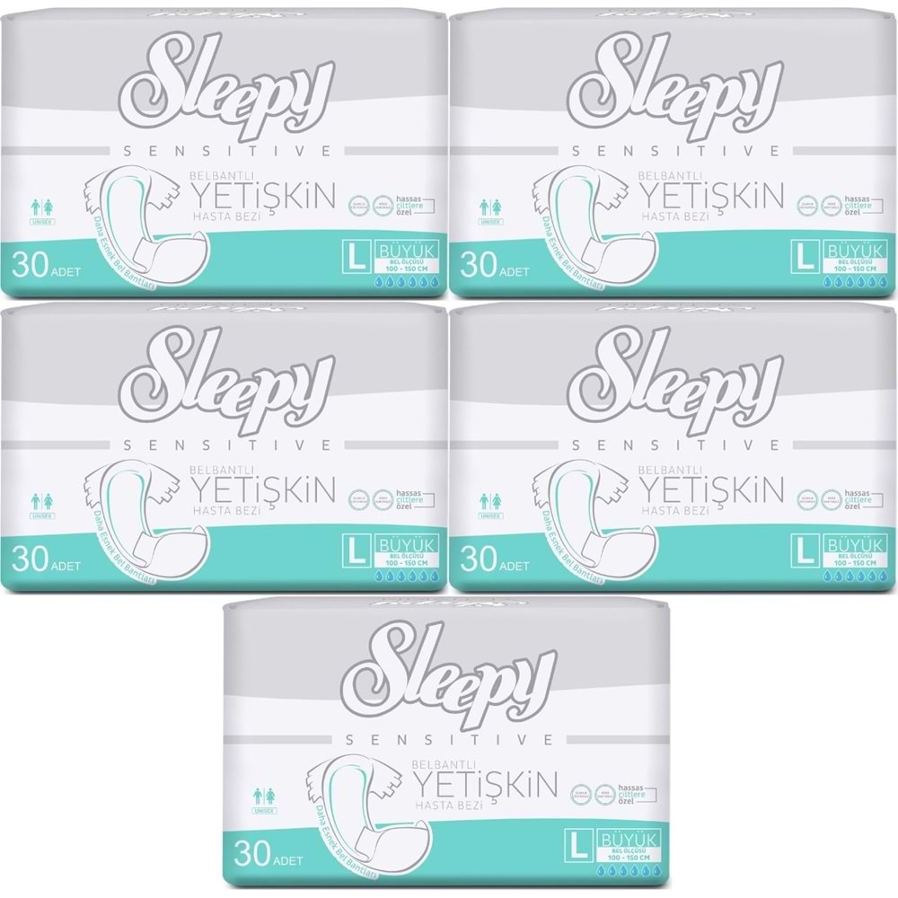 Sleepy Yetişkin Bezi Bel Bantlı L - Large - Büyük 150 Adet (5PK*30)
